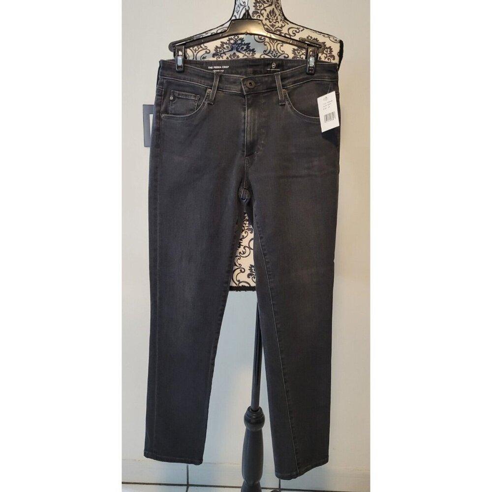 AG Adriano Goldschmied Size 26 The Prima  Cigarette Crop Black Jeans Pants
